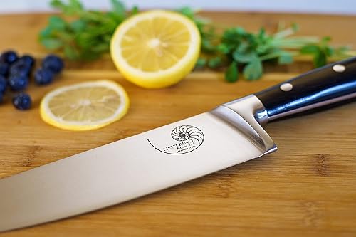 Miniatura 2 de NEUTRINO - Cuchillo de chef profesional de 8 pulgadas, acero inoxidable japonés de alto carbono, mango de espiga completa, cuchillo de cocina