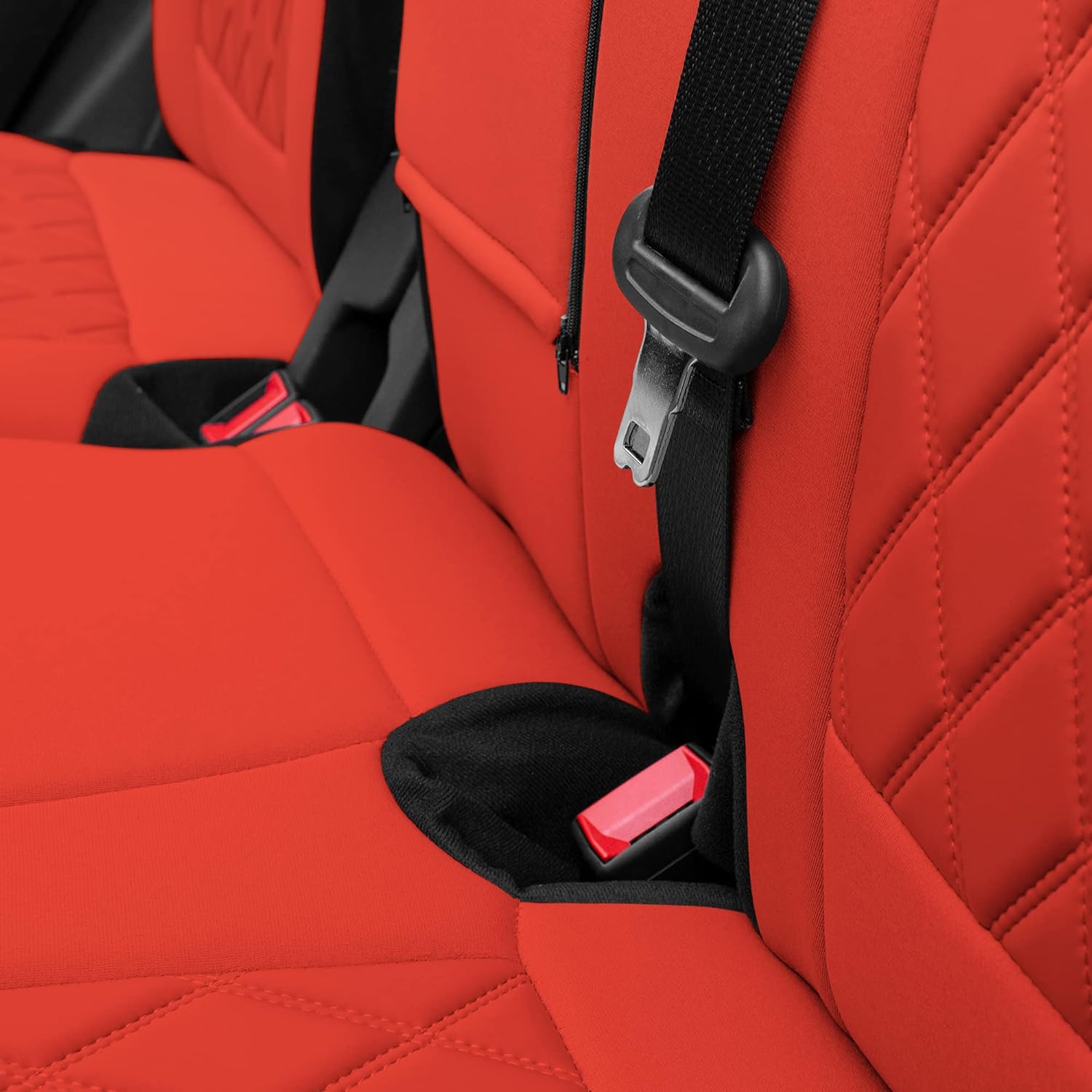 FH Group Custom Fit Car Seat Covers Specifically Made for 2021-2024 Ford Bronco Full Size SUV, Ultraflex Neoprene Water Resistant Automotive Seat Covers - Full Set Solid Red