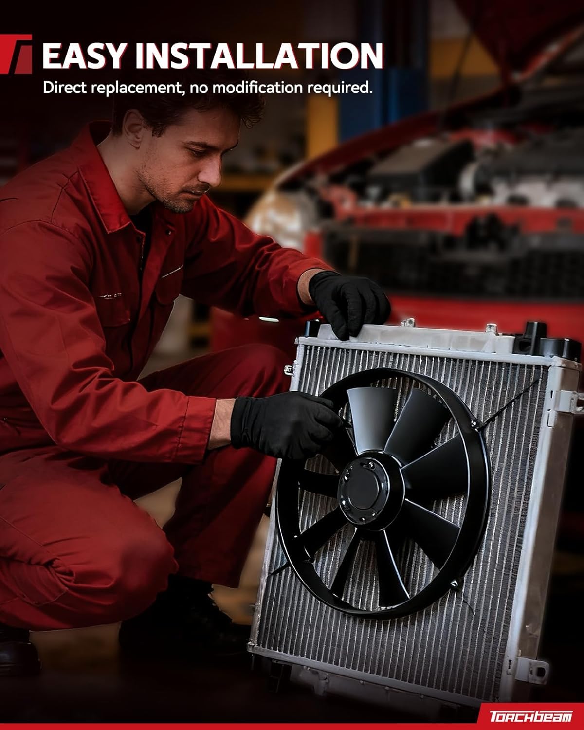 Torchbeam Radiator Cooling Fan 621619, Compatible with Silverado/Sierra 1500, Tahoe, Suburban, Yukon, Yukon XL, Escalade, Escalade ESV, Silverado/Sierra 1500 LD/Limited, Replace # 84390613, 84390614