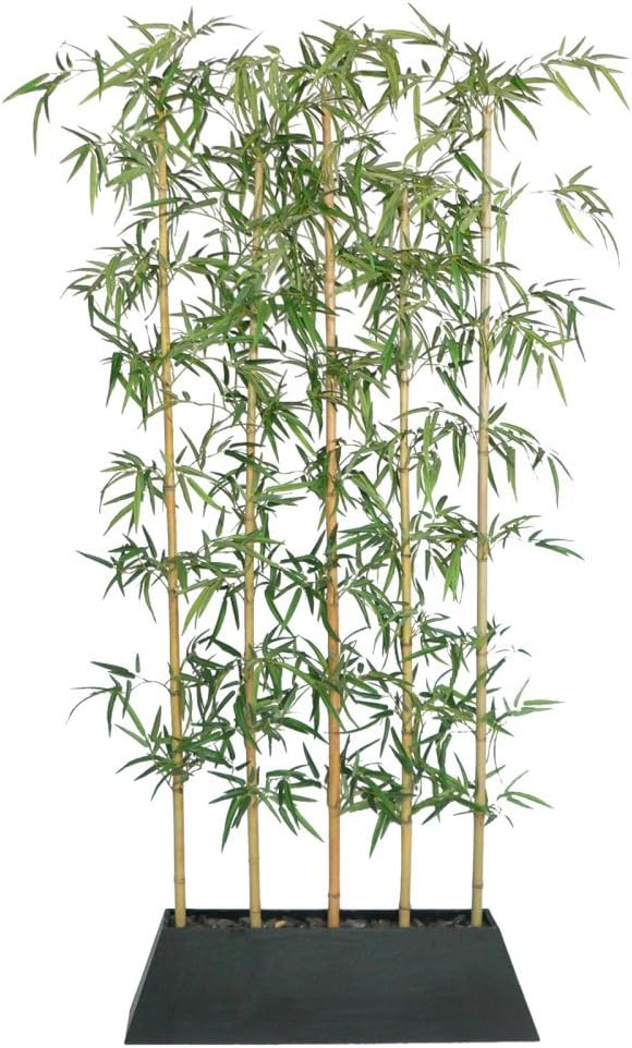 Vintage Home Artificial 96" Tall Silk Bamboo Tree Screen with Wood Planter