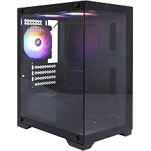 1st Player MIKU Mi2 mATX - Panoramic Dual Tempered Glass - Including 3 x 120mm ARGB Fans - AIO Liquid Cooling Support - USB 3.0, USB 2.0, HD Audio | Black