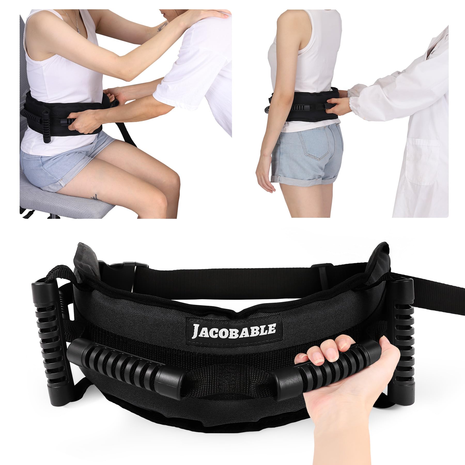 Gait Belt for Seniors, Transfer Belt with 7 Nylon Padded Handles — Amazon image 8