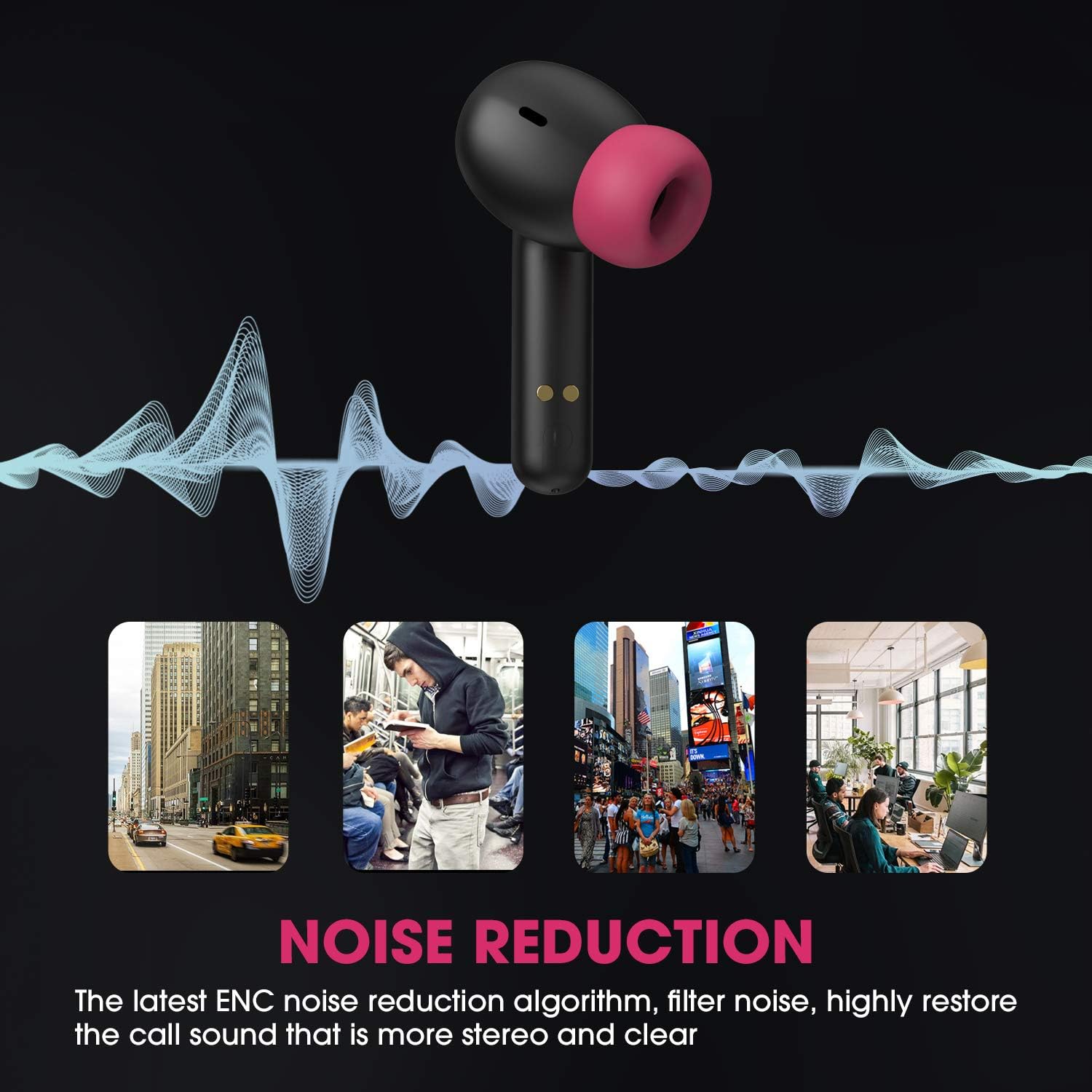 Suреr Dеаl Prоduсt NYZ Apollo 1 True Wireless Earbuds Hi-Fi Stereo Headphones with ENC Call Noise Reduction,Ergonomic Design, 40H Playtime, APTX, Sweat Proof, Portable Charging Case for Workout, Home, Office, Travel
