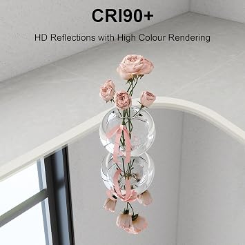 CROWNSHOP Rectangle Wall Mirror with White Aluminum Frame 54x42cm | Bathroom Mirror HD Glass & Rounded Corners, Vertical/Horizontal Hanging for Bathroom, Living Room, Hallway