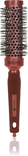 Round Hair Brush- Nano Technology Ceramic & lonic Barrel Brush with Nylon Bristle for Blow Drying, Curling, Styling and Straightening (32mm)