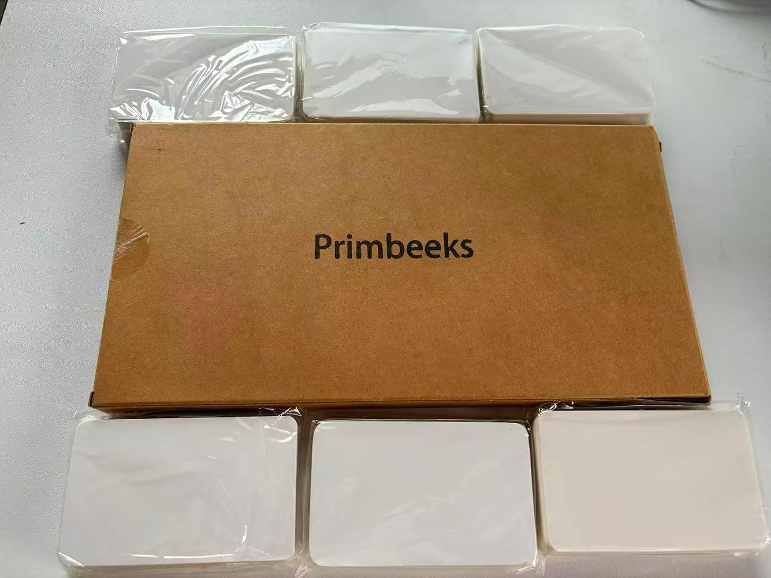 Primbeeks 228pcs Premium Blank White Business Cards, 3.5" x 2.2" Small Note Kraft Paper, Double-Sided, Multi-Use