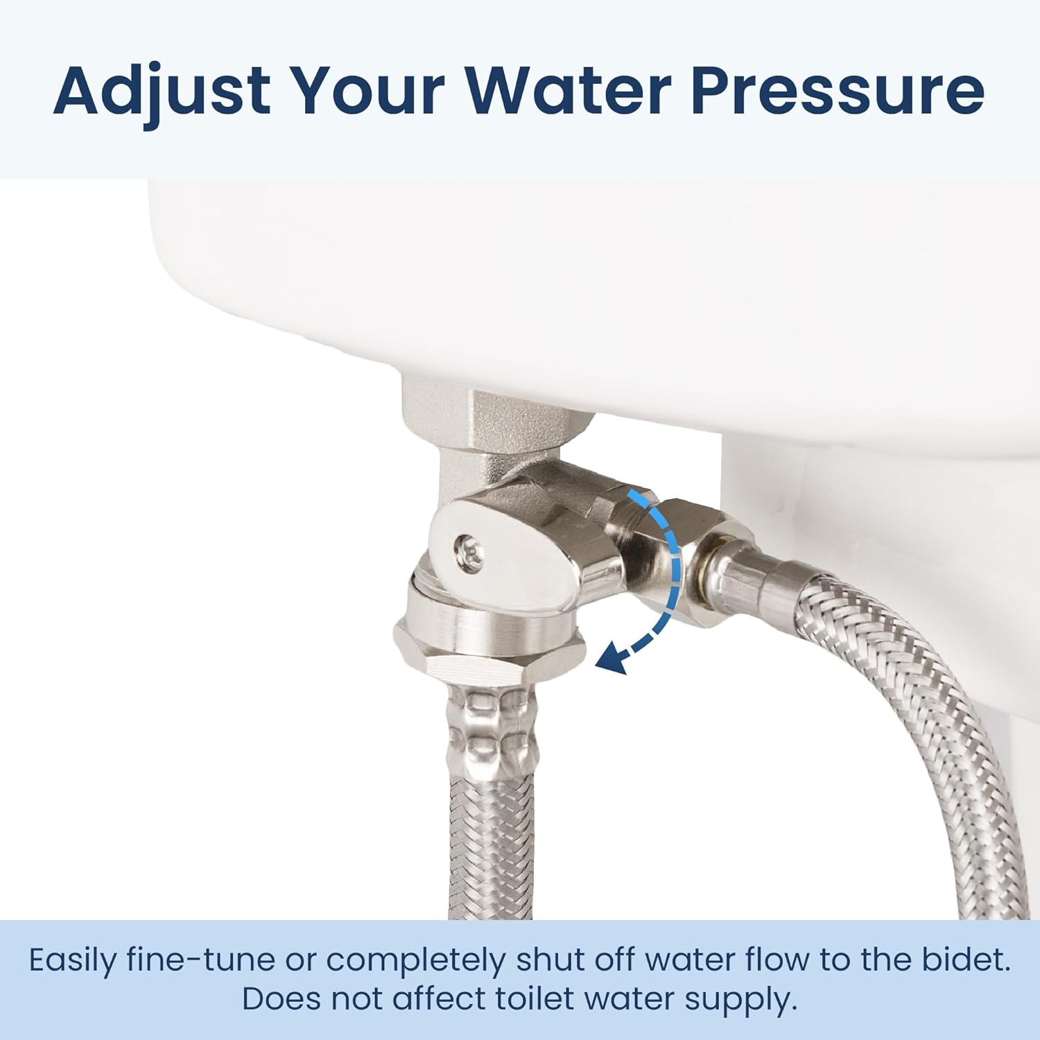 LUXE Bidet 7/8" x 7/8" x 3/8" Cold Water Shut-Off Valve T-Adapter for Bidets, Only Compatible with NEO Plus Series Bidet Attachments (Nickel Finish)