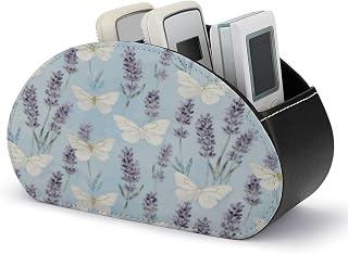 White Butterfly Garden Remote Control Holder with 5 Compartments