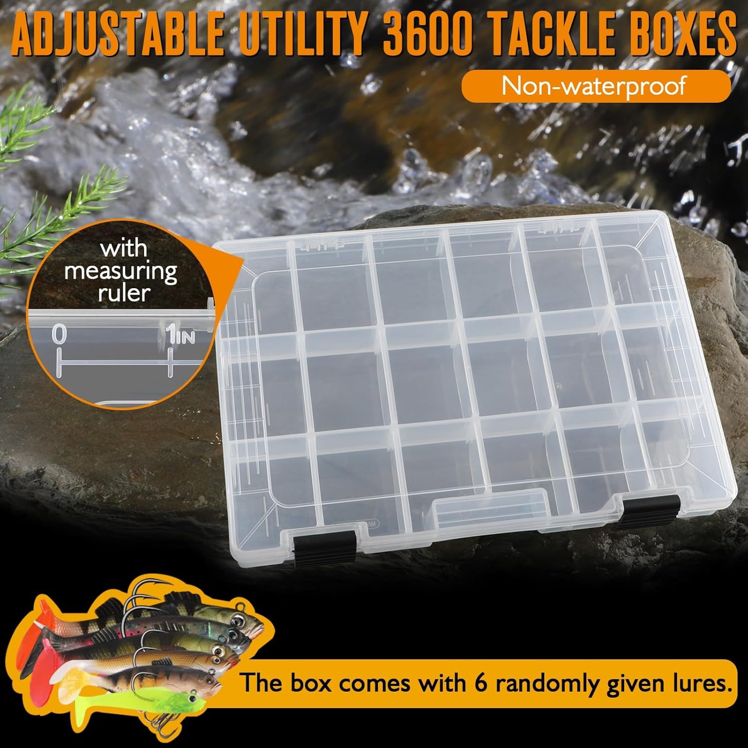 Dovesun 40pcs Hand-Tied Hair Bucktail Jigs, Sling Bag with Tool Set, Sling Tackle Bag & 3600 Tackle Box, Fishing Line Spooler, Fish Gripper, Pliers, Lanyard, 6pcs Random Lures Khaki