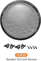 Vista 6 de Cubierta de rejilla de altavoz de malla negra protector de parrilla de subwoofer (con clips, tornillos), [para bricolaje de audio doméstico], 10