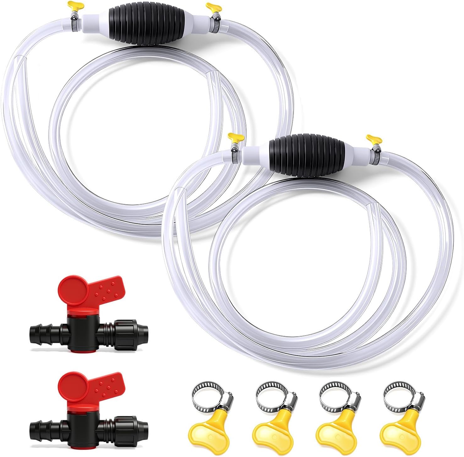 Multifunctional Liquid Siphon Pump for Gasoline, Manual Fuel Transfer Pump Gasoline Siphone Hose, Portable Sucker Pump for Gasoline Diesel and Other Liquid Water, with 3.2ft Siphon Hose