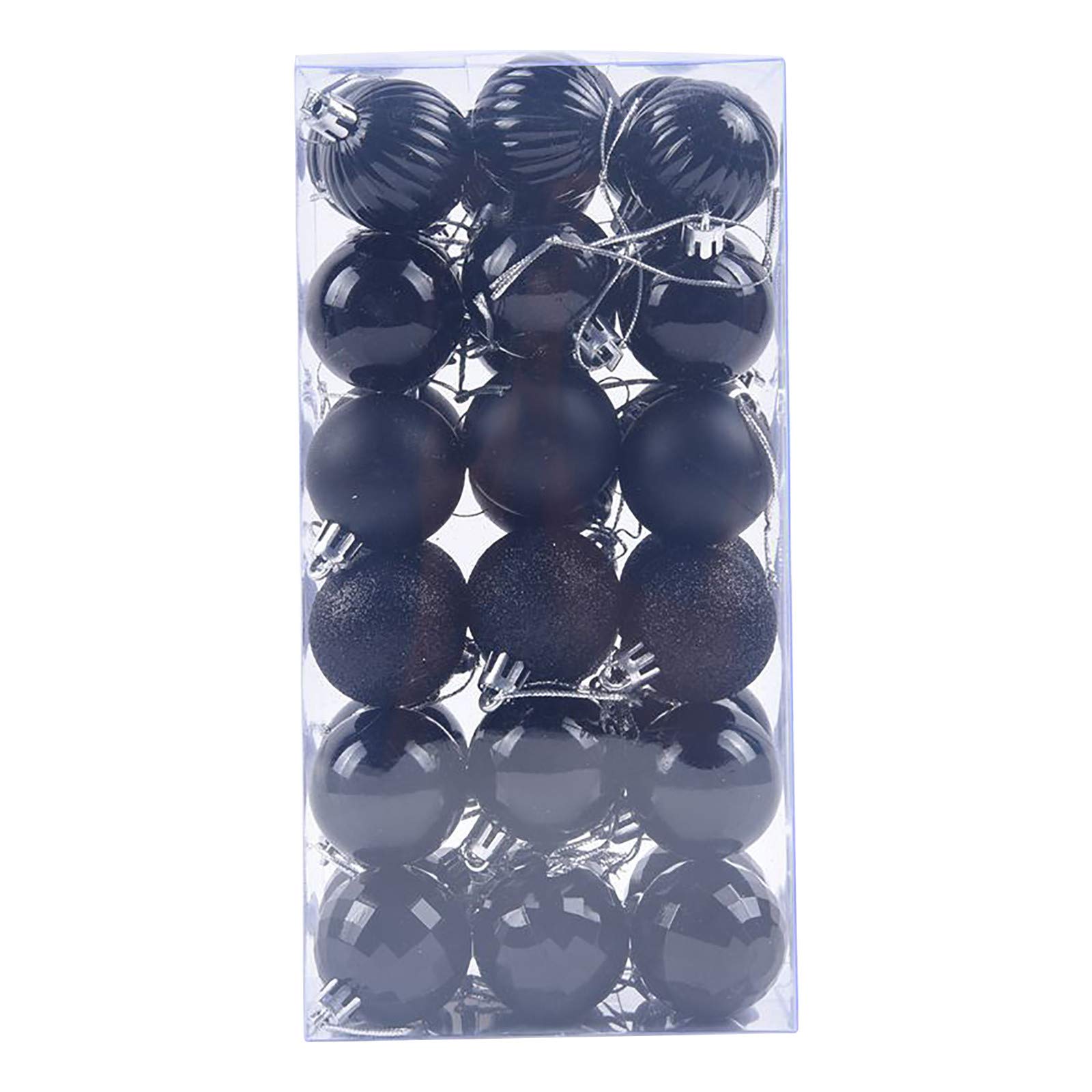 Christmas Baubles 36PCS 40mm Xmas Tree Bauble Hanging Loop Shatterproof Ornamets Personalised Navy Blue Christmas Decorations, Pink Green White Gold Silver Navy Red Baubles — image 1