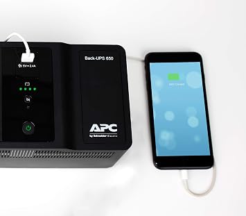 APC Back-UPS - BE650G2-GR - UPS 650VA, Black, (8 Outlets, Surge Protected, 1 USB Charging Port)