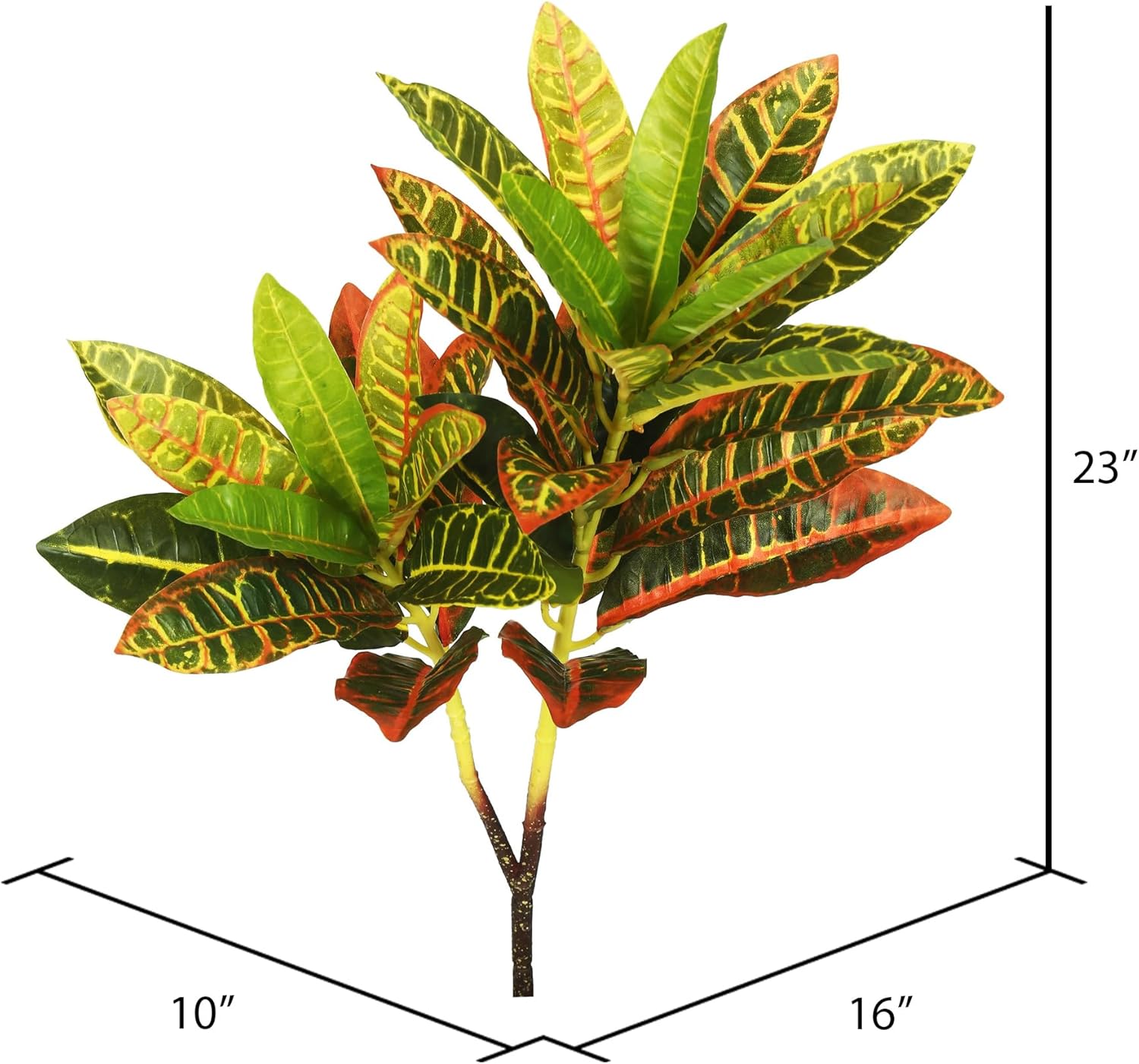 Vickerman 23" Real Touch Artificial Croton Spray - Includes 3 Sprays per Pack - Green Spray - Artificial Greenery for Indoor - Vibrant Color - Natural and Realistic Looking Spray