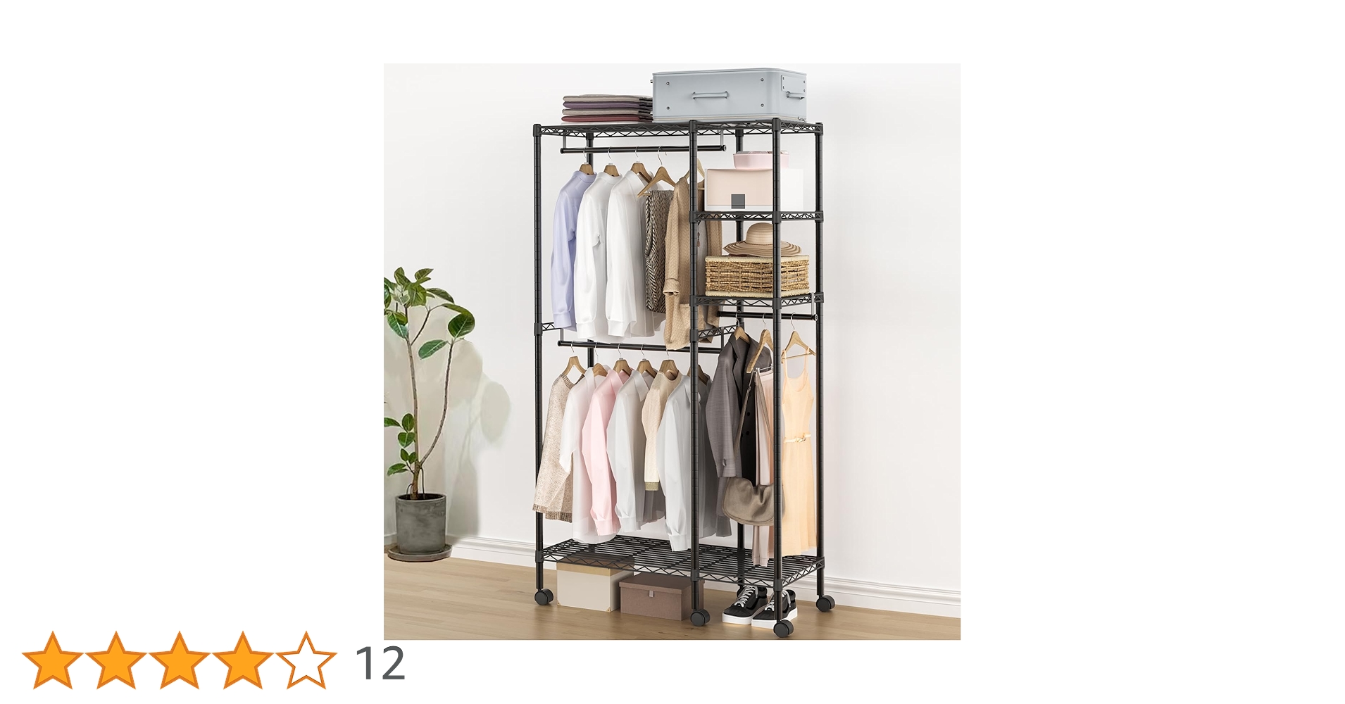 Amazon.co.jp: BreeRainz ハンガーラック 洋服掛け 衣類収納 2段
