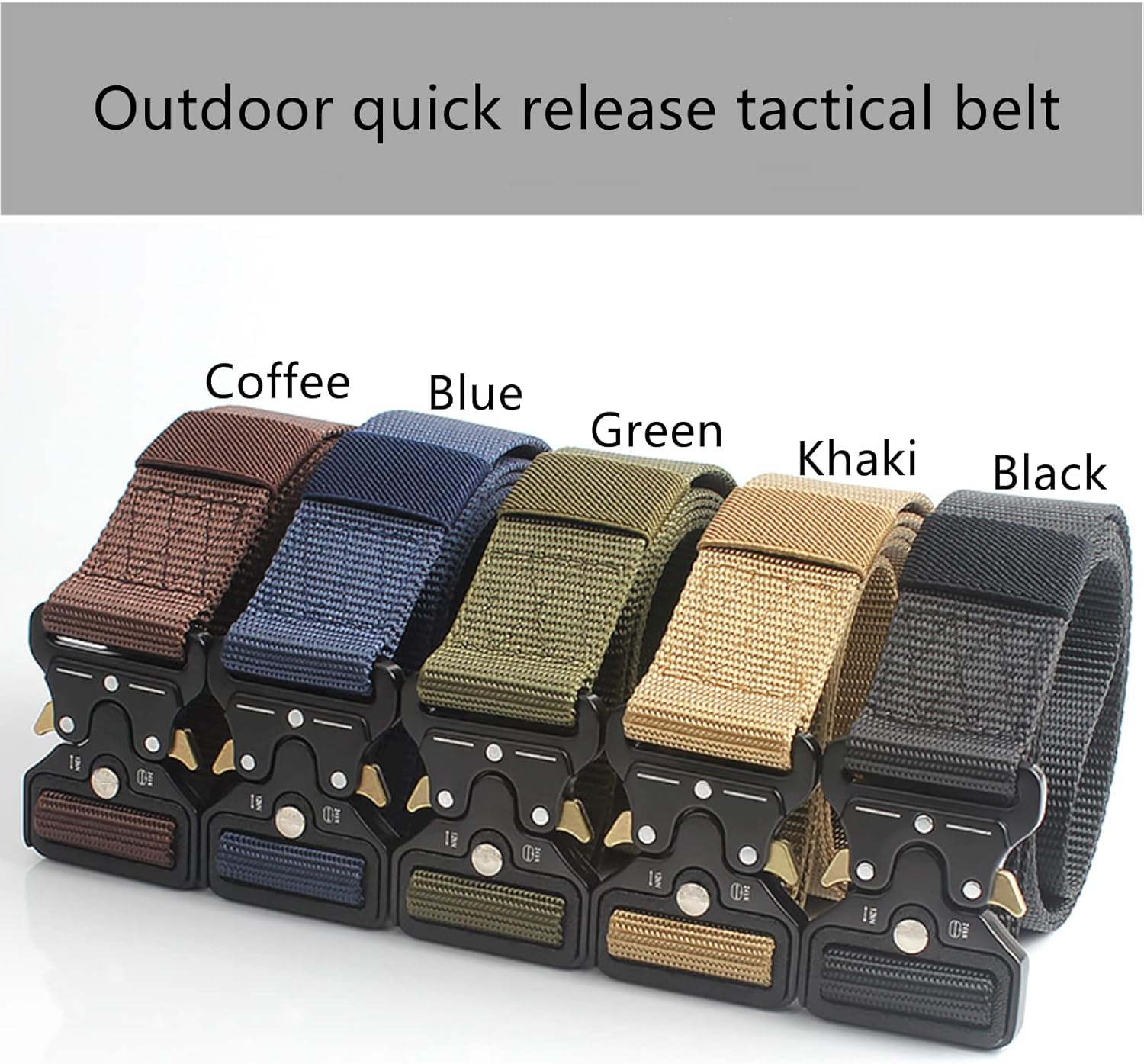 Tactical Belt Men, Military Rigger Work Tool Belts with Quick Release Metal Buckle, 2-Pack