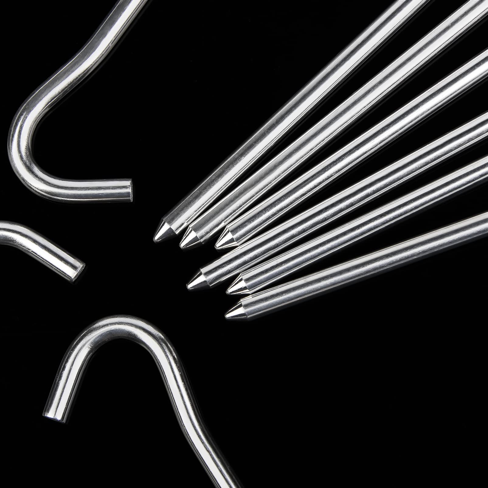 40 Stück Zeltheringe Aus Metall – 17,8 Cm, Verzinkt, 7-Form Mit Haken, Für Camping & Garten