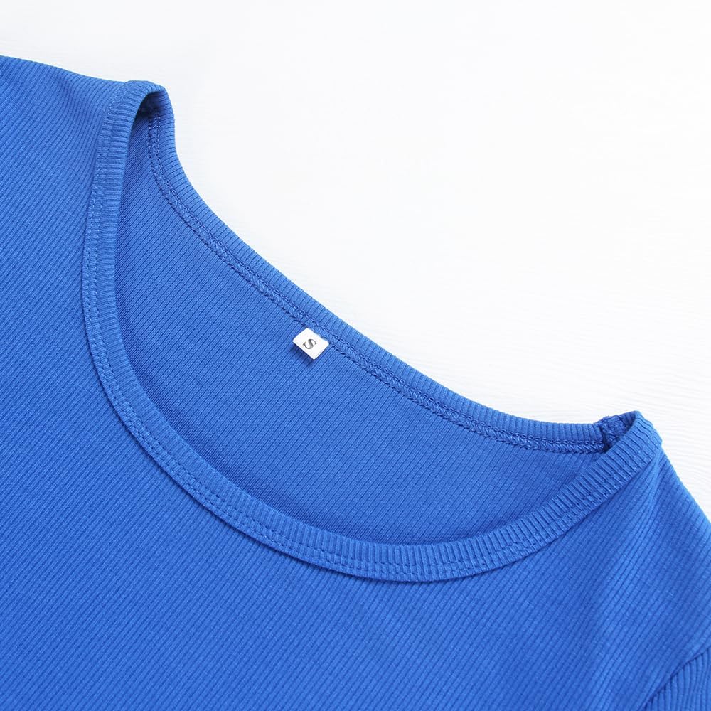 Artfish Women's Casual Basic Ribbed T-Shirts Slim Fitted Boat Neck Long Sleeve Crop Top - Image 3