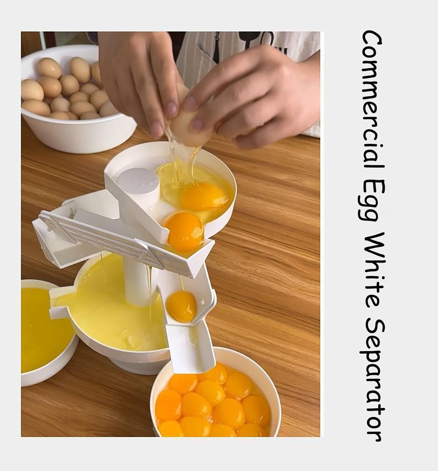 Egg Yolk Separator, Bowl-Clip Egg White & Yolk Separator Strainer, Plastic Egg Separator for Baking, Cooking, Restaurants & Home Kitchen Tools