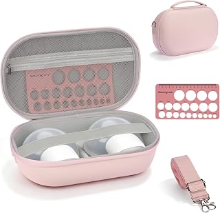 Wearable Breast Pump Bag Case for Eufy Breast Pump with Durable Hard Shell Waterproof Tray Compatible with Momcozy Willow Medela for Travel On the Go Holds 2 Pumps with Nipple Ruler Included