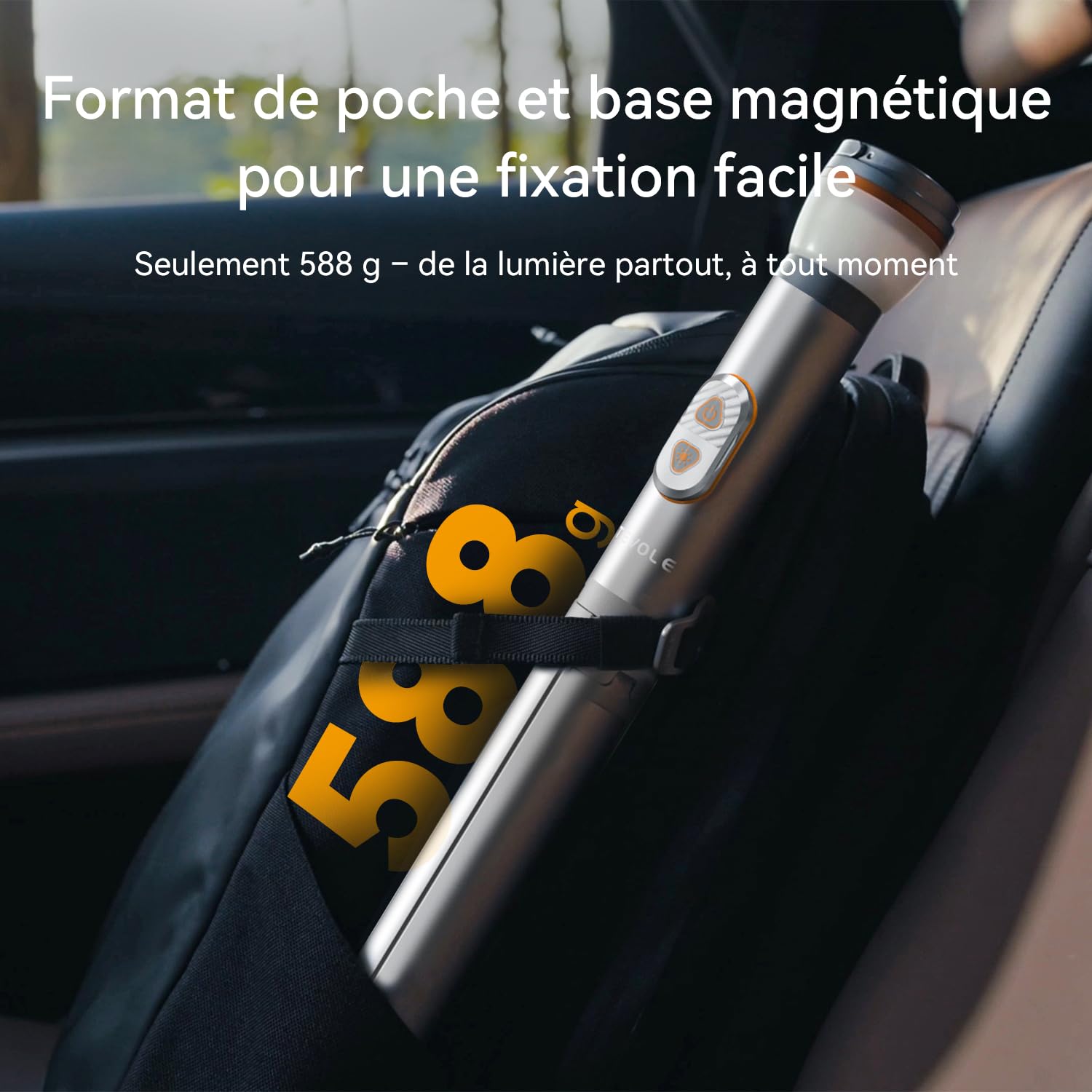 Lampe Camping Rechargeable 800 Lumens - Hauteur Réglable Télescopique, Télécommande, Base Magnétique, Étanche IP65, Batterie USB, Lampe LED Extérieure pour Randonnée, Urgences, Aventure