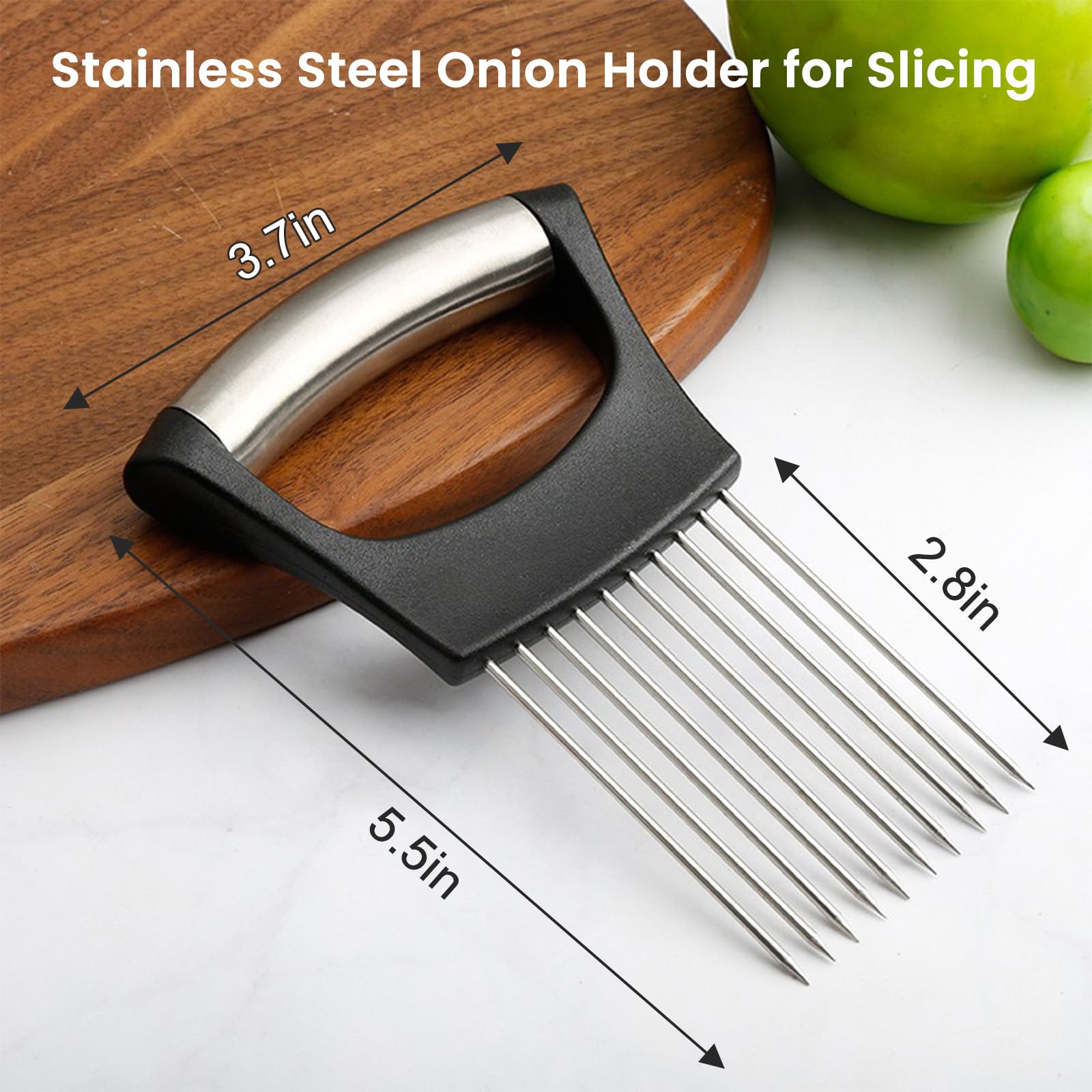 Upgraded Onion Holder & Slicer - Stainless Steel Kitchen Tool For Chopping Onions, Potatoes, Tomatoes & More (2024 Model) - View #2