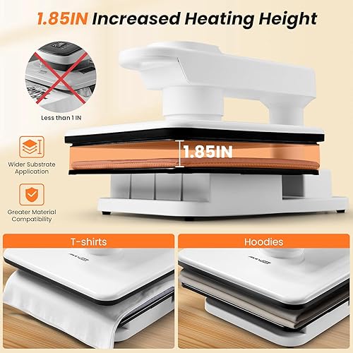 Miniatura 5 de AKEYDIY Prensa de calor de 15 x 15, máquina de prensa de calor automática de doble estación para camisetas, prensa digital de sublimación de