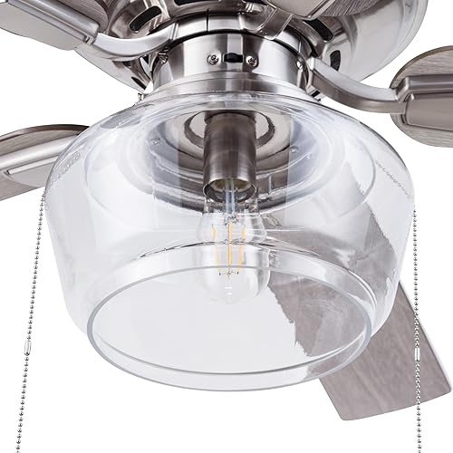 Miniatura 12 de Prominence Home MaCenna - Ventilador de techo LED tradicional de 52 pulgadas para interiores con luz, control remoto, cuchillas de doble acabado,