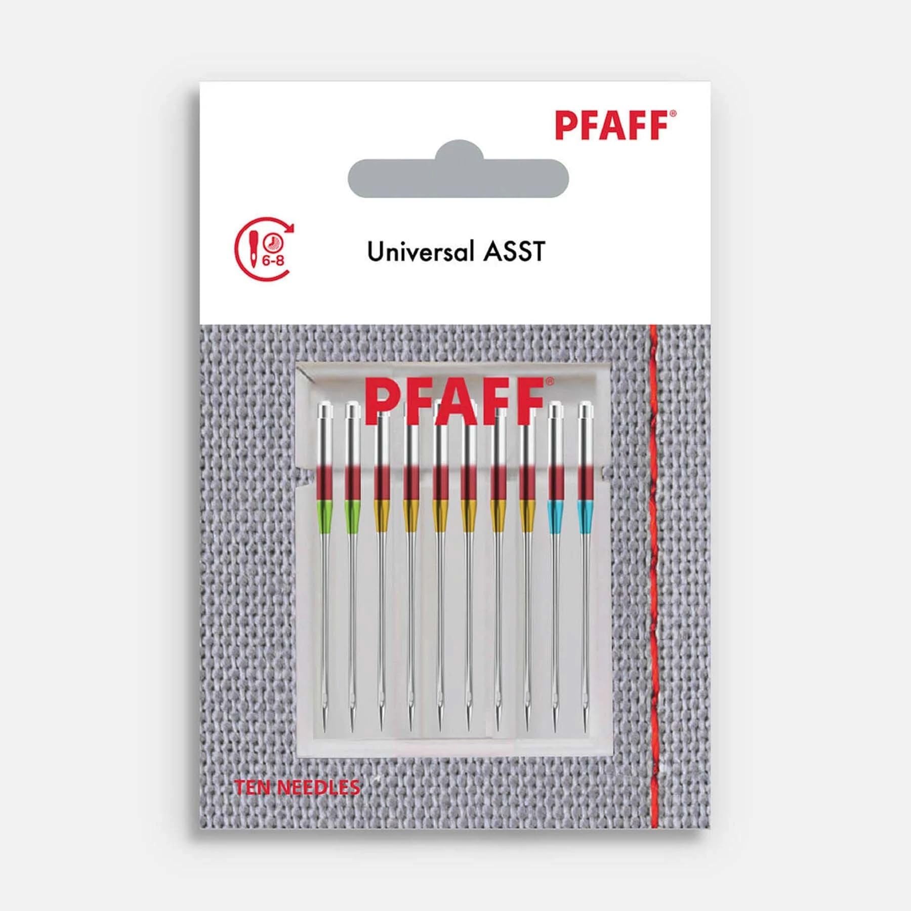 PFAFF Universal-Nähmaschinennadeln 130/705H, Stärke 70–90 – Packung 10 (2x70, 6x80, 2x90)