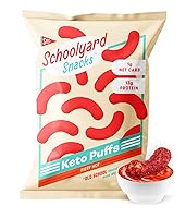 Vista 1 de Schoolyard Keto (Fiery Hot) Protein Puffs - Bajo en carbohidratos, bajo en azúcar, 14g de proteína, sin gluten, aperitivo alto en proteínas