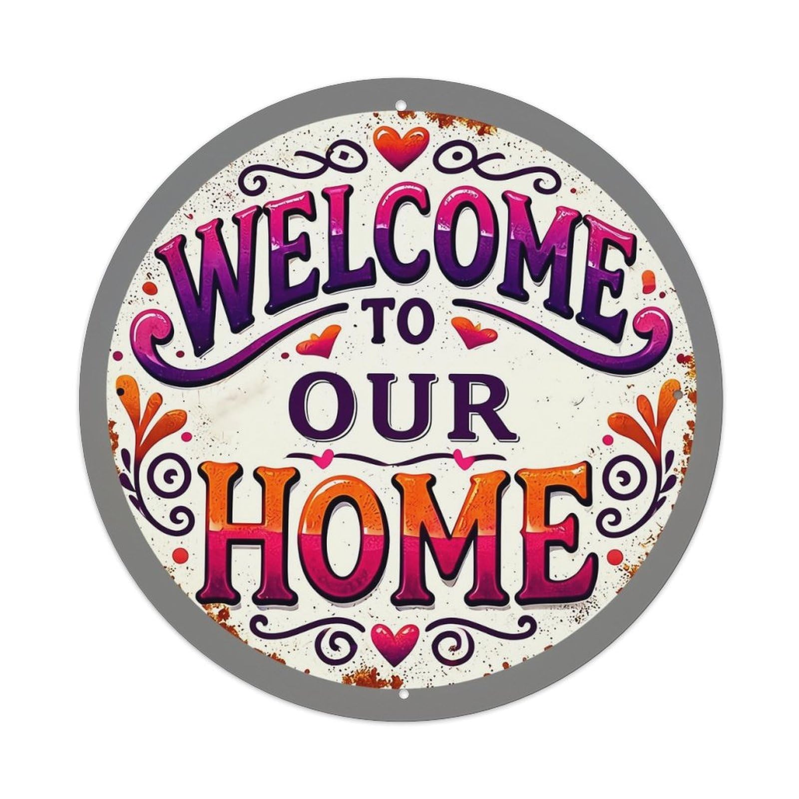 Welcome To Our Home Sign Tin Sign Metal Poster Vintage Metal Signs for Home Man Cave Bar Cafe Kitchen laundry room Wall Decorations 8x8 inches