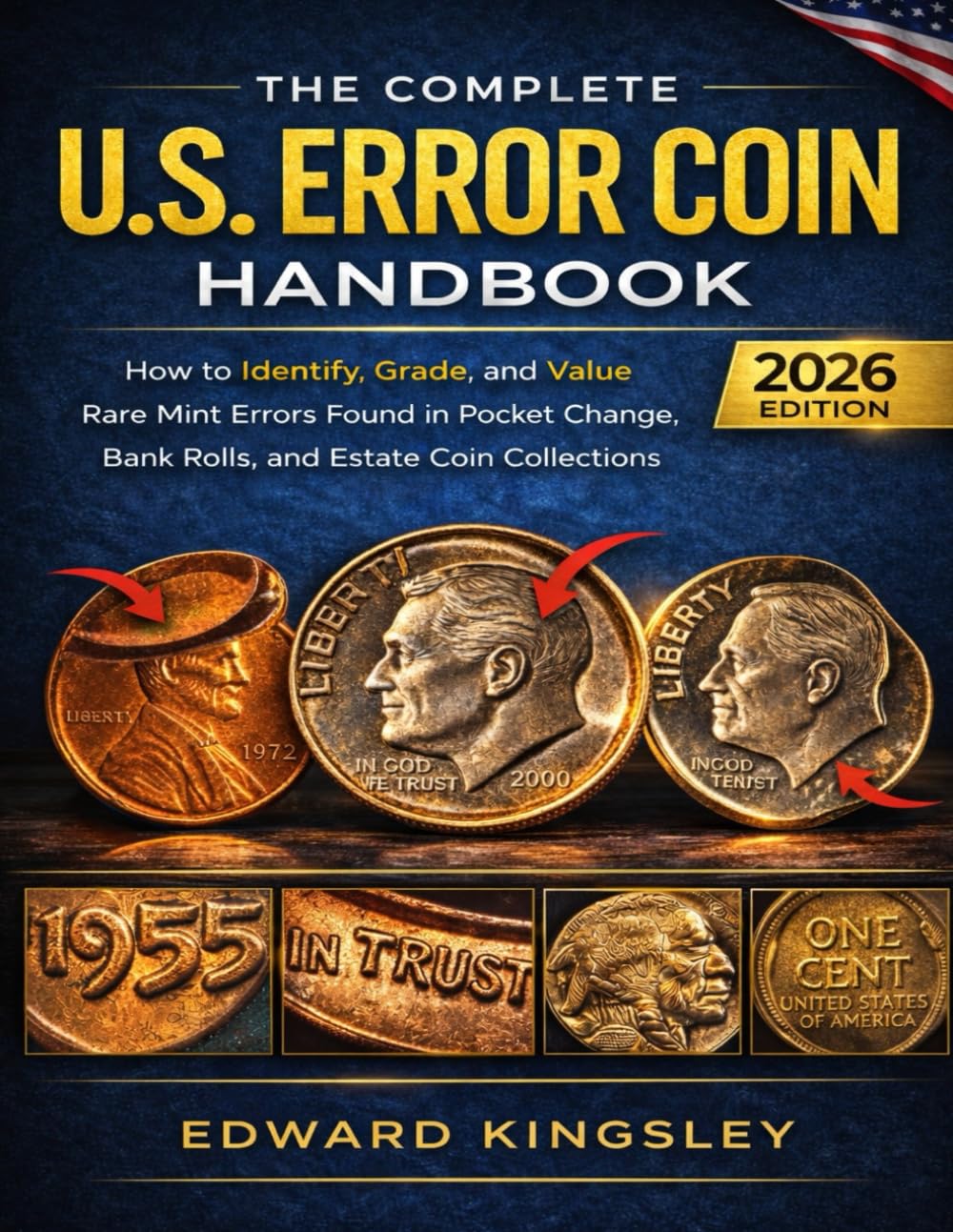 The Complete U.S. Error Coin Handbook 2026: How to Identify, Grade, and Value Rare Mint Errors Found in Pocket Change, Bank Rolls, and Estate Coin Collections