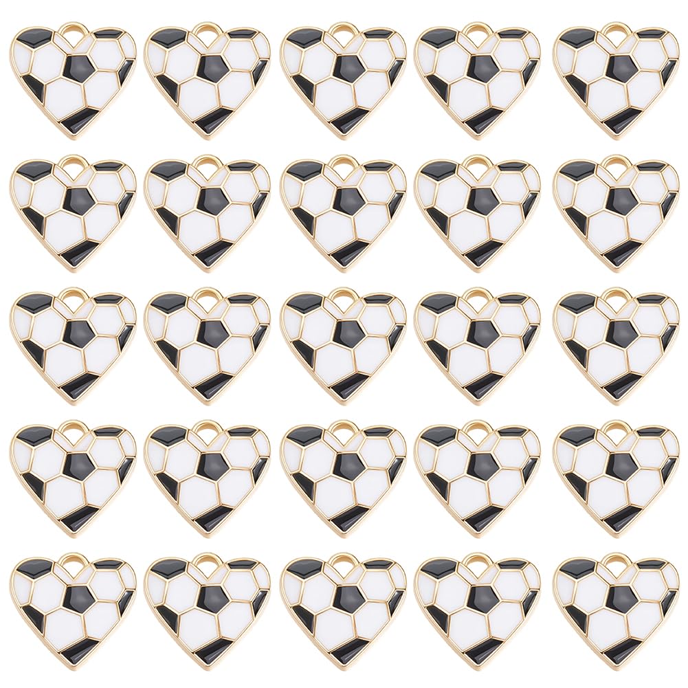 Breloques cœur de football SUNNYCLUE pour créer des cadeaux faits main personnalisés
