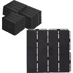 Placas Revestimiento Exterior ASTEROUTDOOR Azulejos entrelazados de plástico impermeables para exteriores, 12 x 12 pulgadas, para patio, jardín, terraza, piscina, interior y exterior, 27 piezas, gris