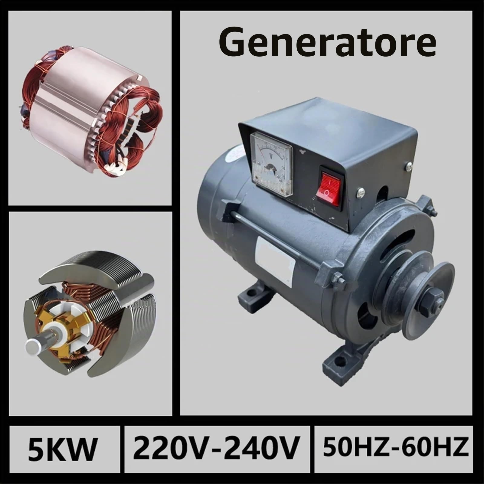 generatore automatico Generatore a magnete permanente da 5 kW 220 V 230 V per alternatore generatore CA per uso domestico(230v,3.5KW Generator)