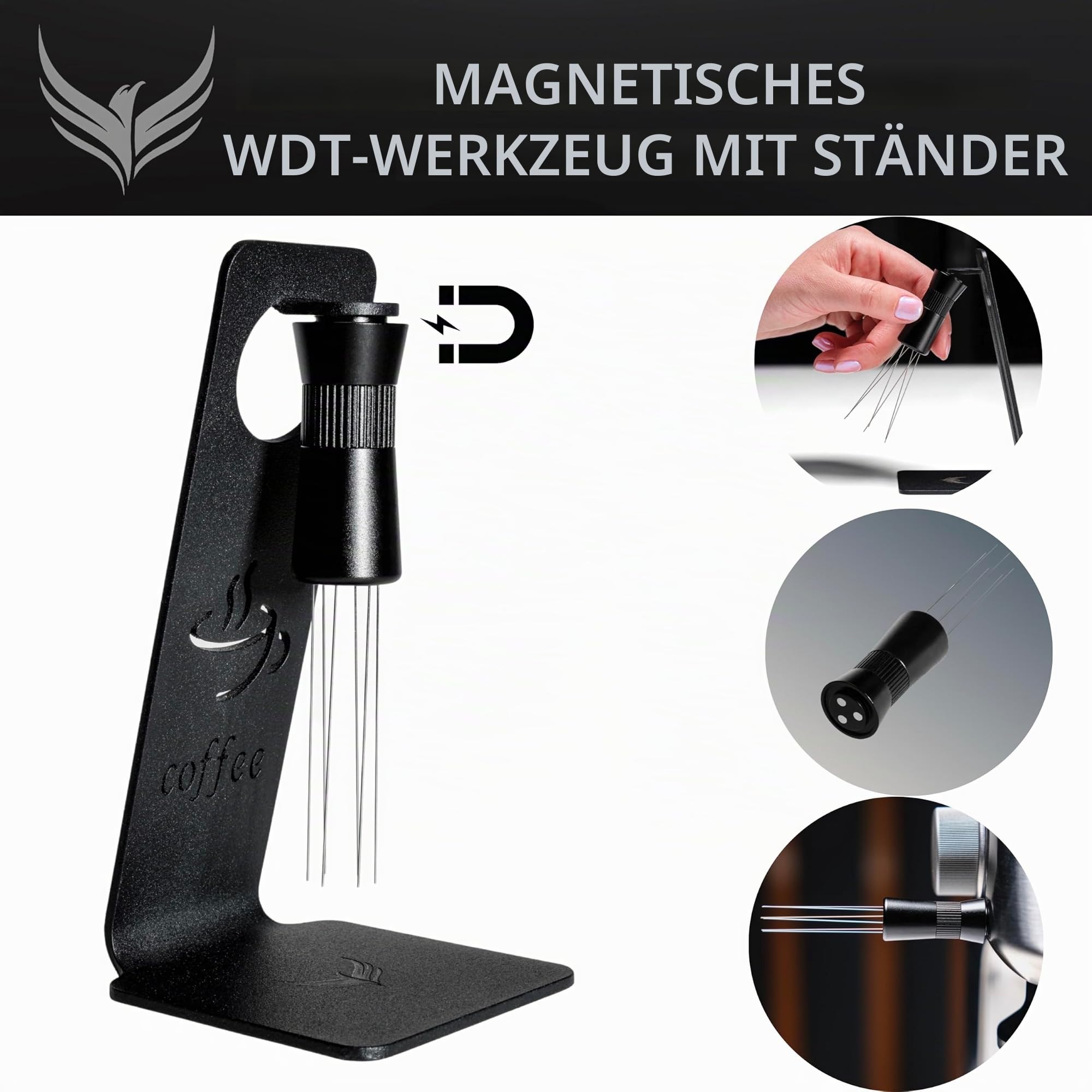 KNODOS Sage Barista Set 54mm Palisander – 6-teilig mit Bodenlosem Siebträger, Kalibriertem Tamper, Distributor, Dosing Funnel, Puck Screen & WDT Tool für Sage Barista Express, Pro & Touch