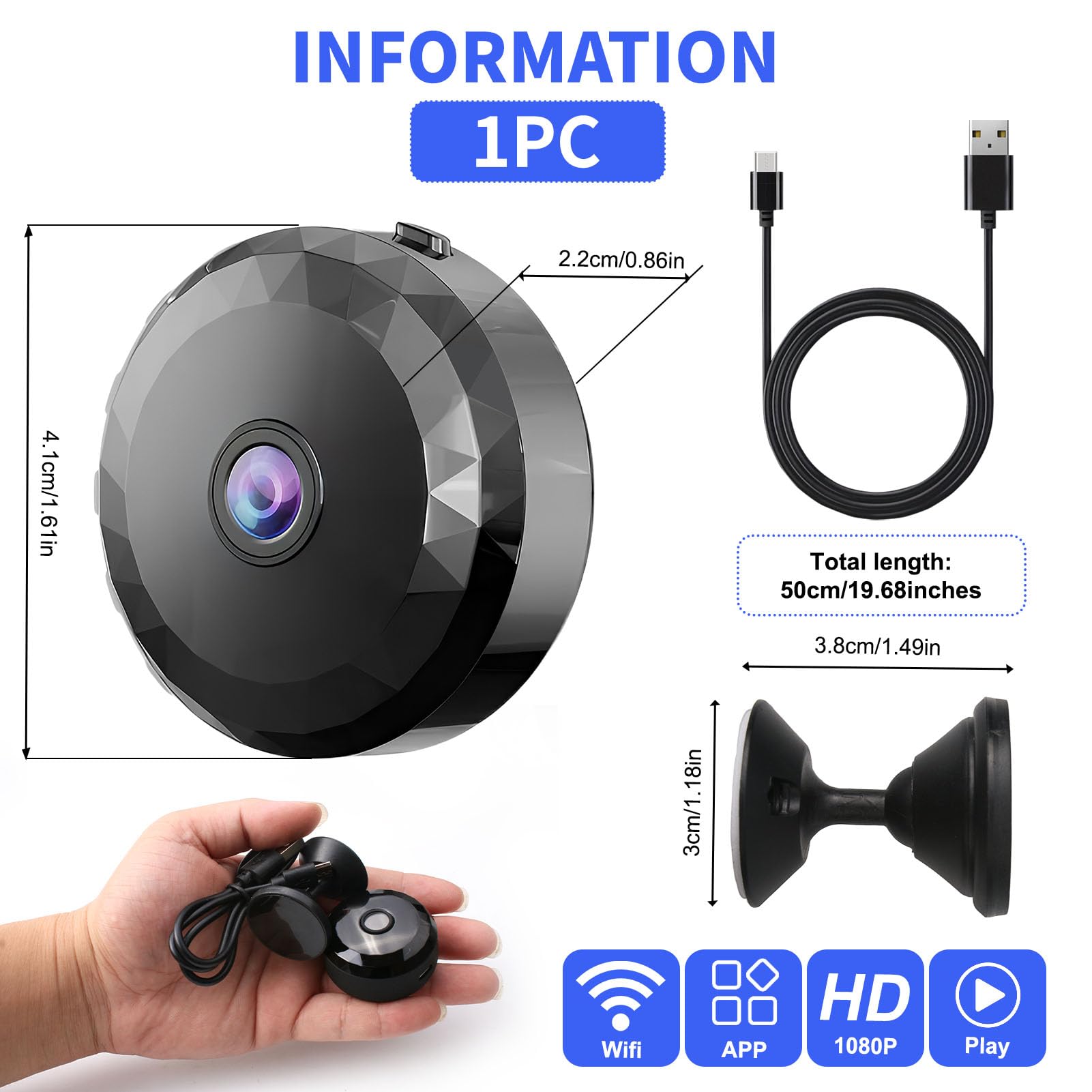 MINI CAMÉRA SURVEILLANCE IP WiFi HD 1080p A9 Micro Enregistreur Vocal