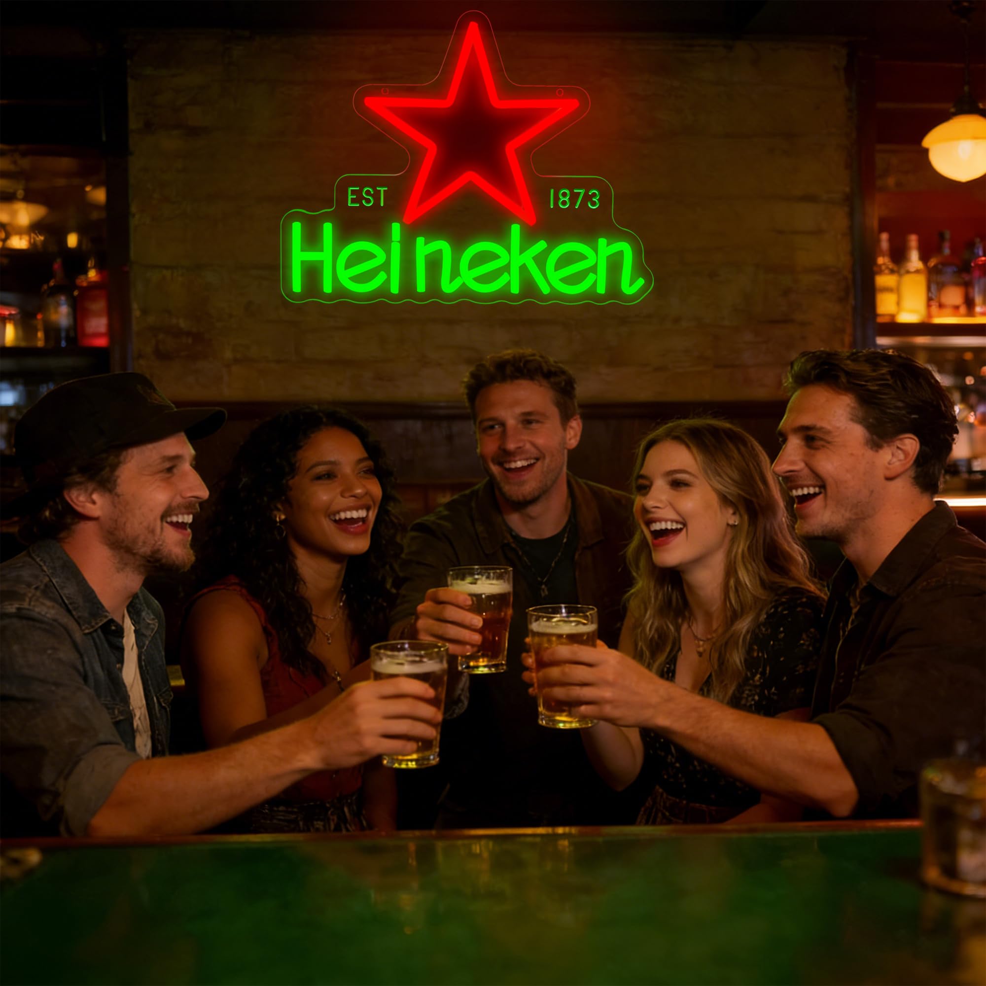 Panneau néon en forme de bière pour décoration murale avec barre lumineuse à DEL pour maison, bar, pub, bistrot, magasin, fête, restaurant, chambre, grotte d'homme, cadeau d'anniversaire, taille 35 x