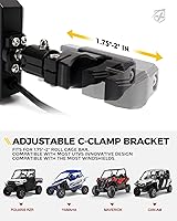 Vista 7 de Xprite UTV - Espejos LED de visión lateral de aluminio con luces de charco, se adapta a barra de jaula enrollable de 1.75 a 2 pulgadas para Polaris