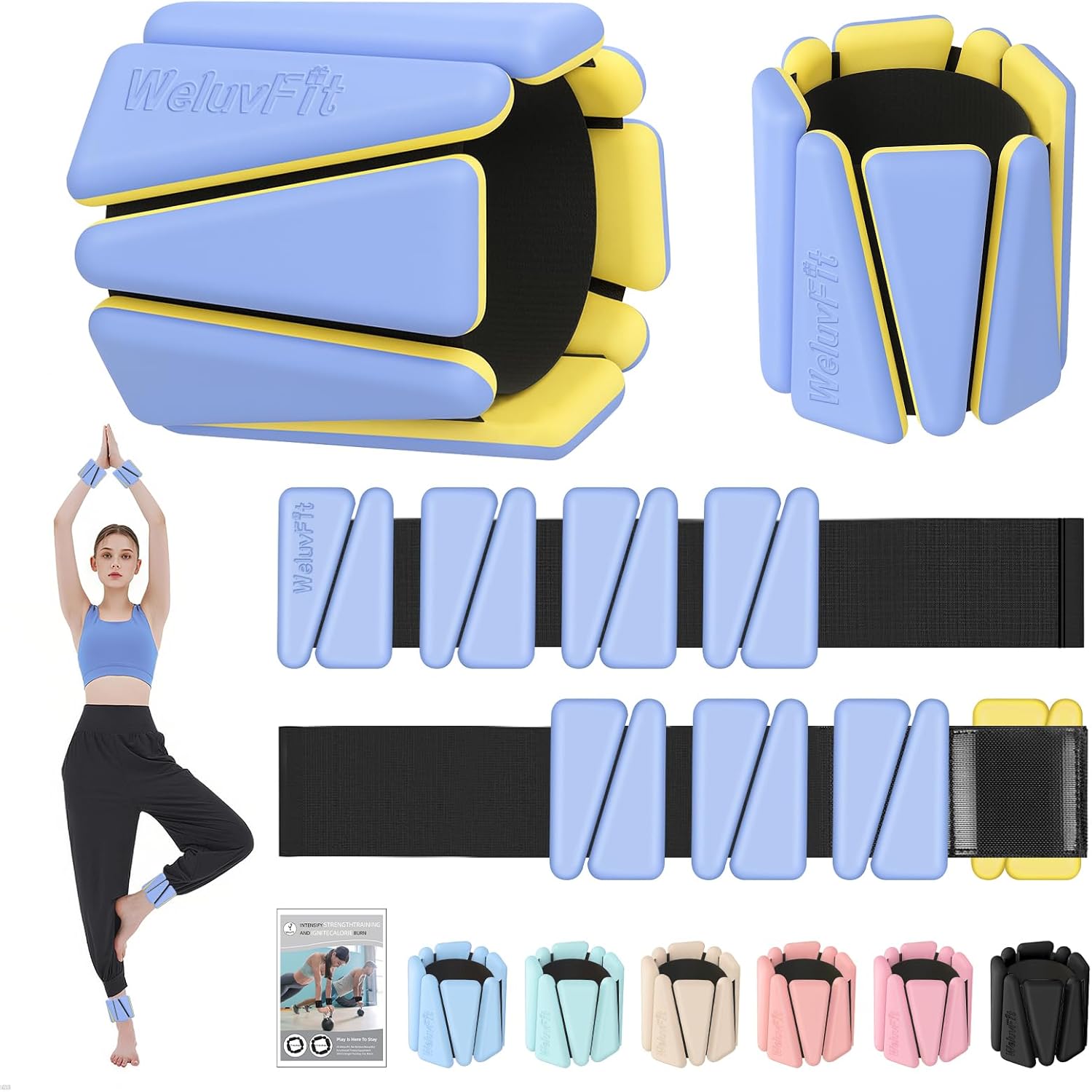 2LBS/4LBS Adjustable Wearable Pilates Wrist & Ankle Weights For Women & Men | Arm & Leg Weights Silicone Wrist Bangles For Home Gym Workout, Travel, Yoga, Barre, Strength Training-Set Of 2