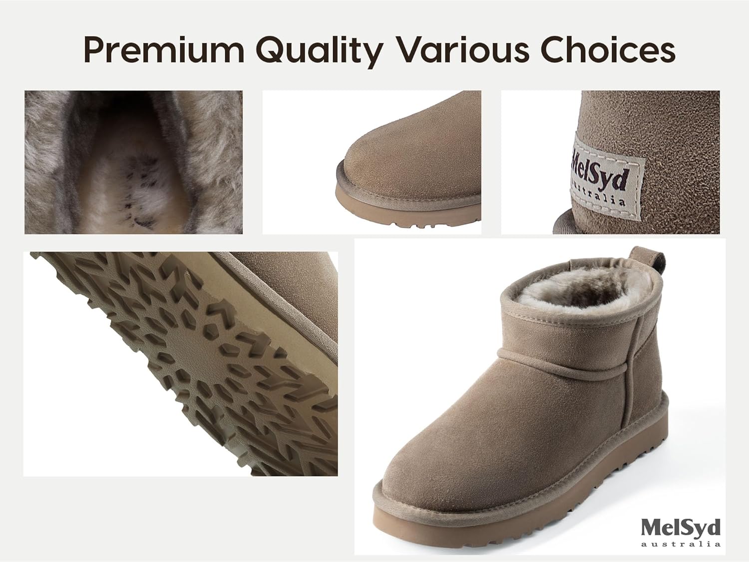 Mel&Syd 100% Australian Sheepskin Mini Boots with Arch Support Options - Warm Down to -40°F (-40°C) Thermal Ankle Booties - Waterproof Suede & Breathable Winter Shoes for Urban Commute & Office Wear - Image 8