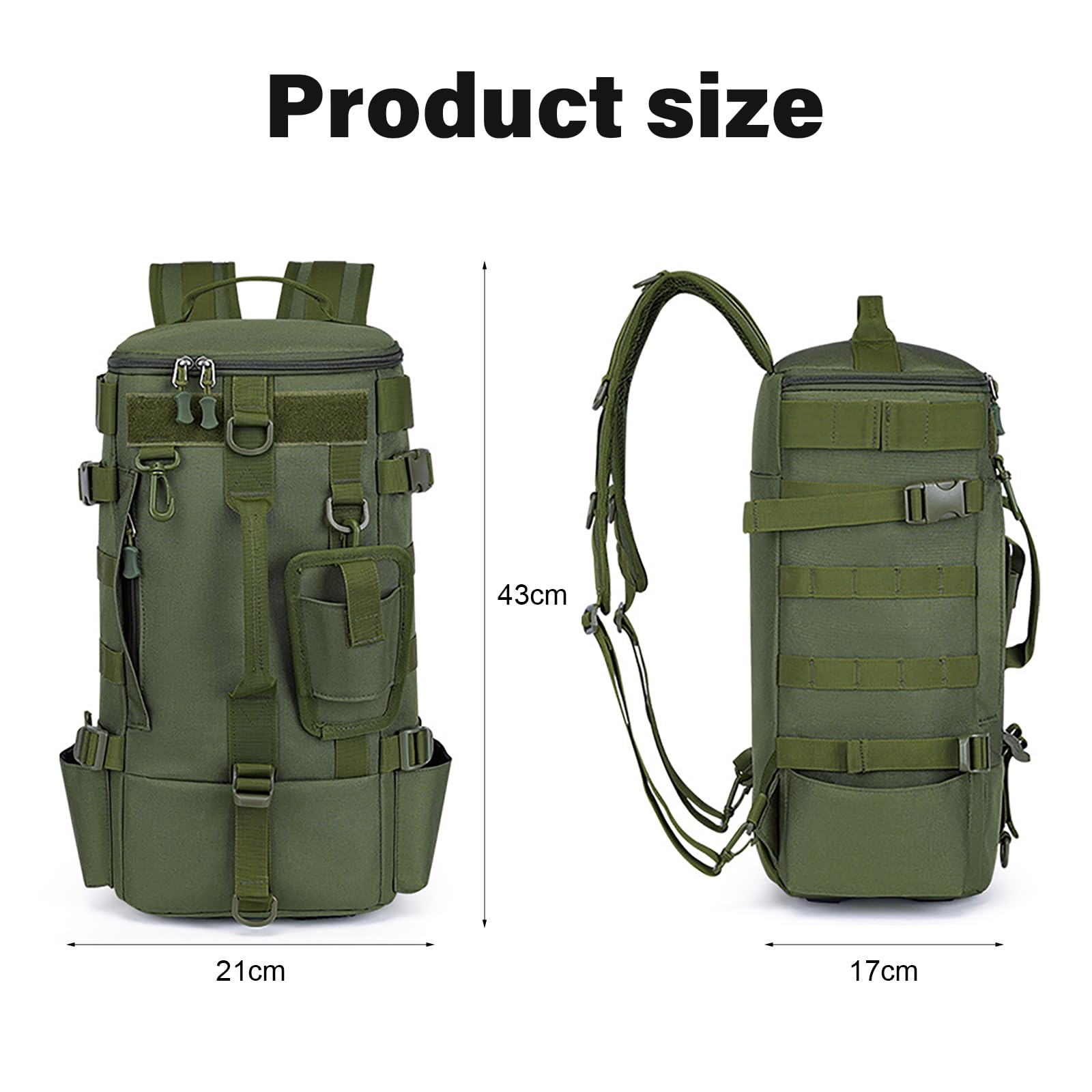 MeYuxg Angelrucksack mit Rutenhalter,Angelrucksack aus Oxford-Gewebe mit Rutenhalter,Multifunktionaler Freizeit-Angelrucksack,Umhängetasche für Angelausrüstung zum Campen,Wandern und Radfahren(Grün)