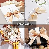 Vista 4 de Cinta de satén de poliéster de una sola cara de 5/8 pulgadas de ancho x 100 yardas, cinta de satén para manualidades, regalo, lazos para el cabello