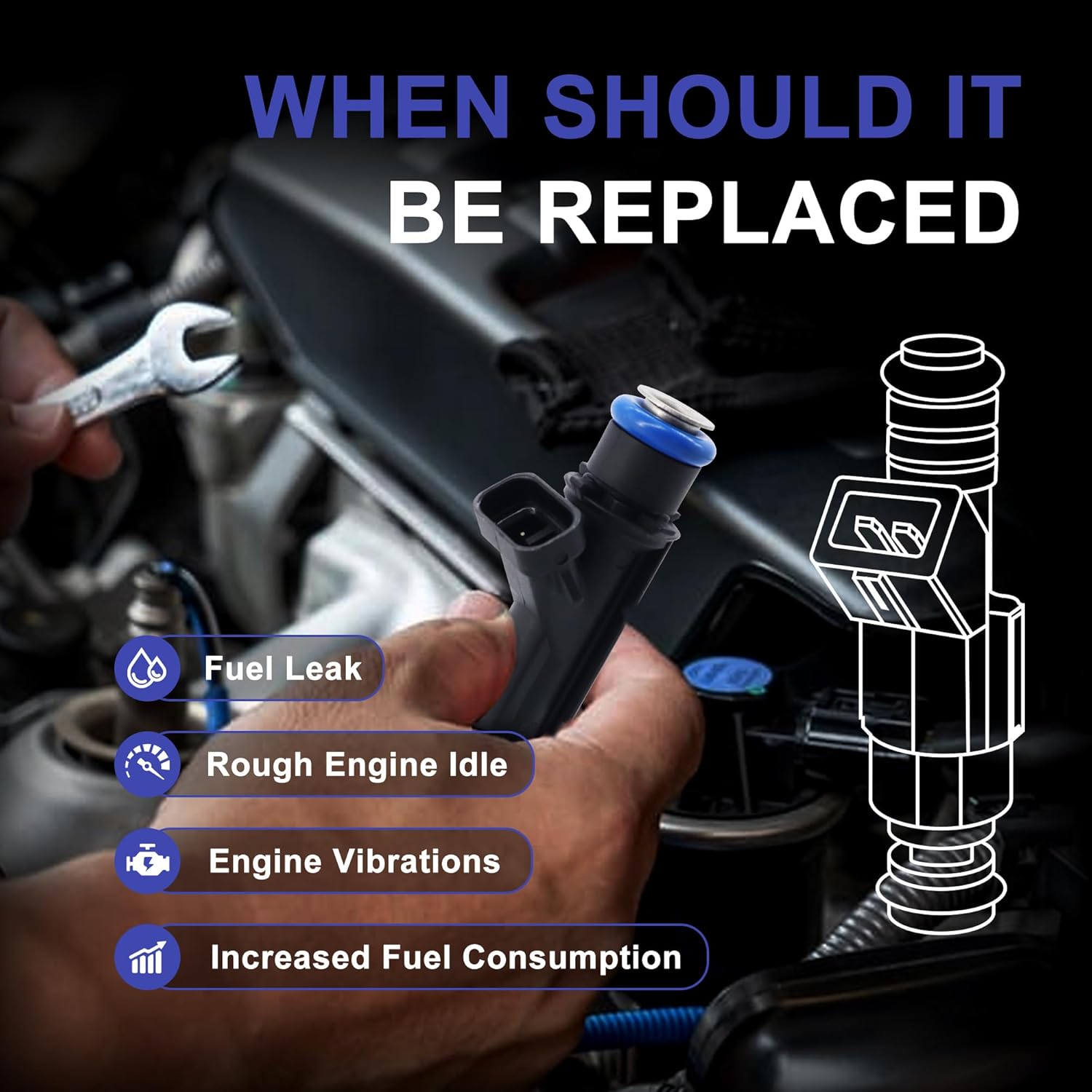 HiSport 12571863 Fuel Injectors Compatible with Chevy Cavalier 2.2 L 2003-2005,Pontiac Sunfire 2.2L 2003-2005 Replace 12571863 4 PCS