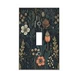 HLCoChT Decorative Art Light Switch Covers Enchanted Dark -Dark Flower Floral Plants Single Toggle Wall Plate Decorative Switchcover Electrical Switchplate