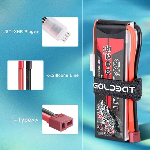 Miniatura 4 de GOLDBAT 5200mAh 60C 11.1V 3S Lipo RC Batería corta con conector T Softcase Pack para RC Car Truck Quadcopter Avión Helicóptero Barco