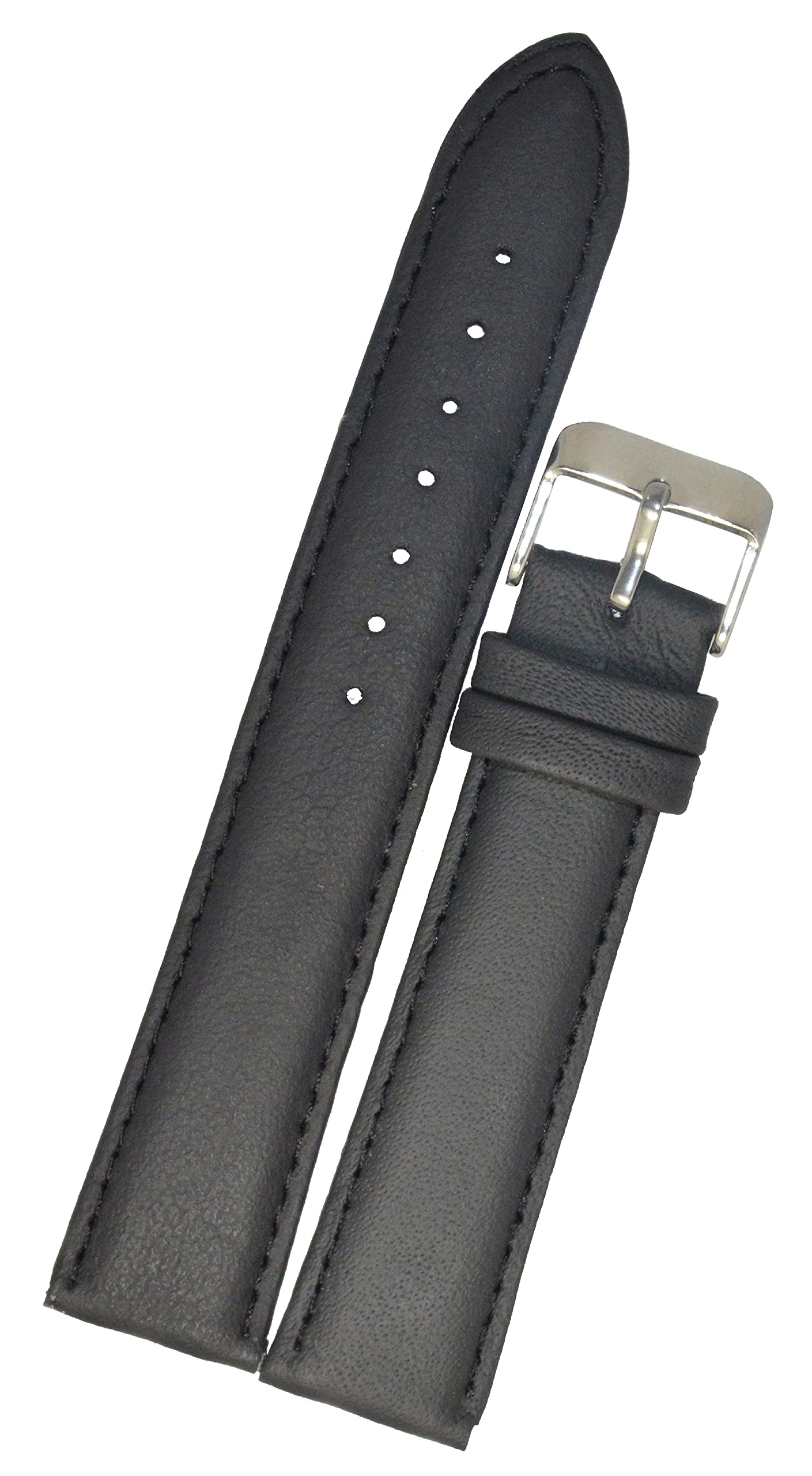 SURU® 20mm Plain Padded Ogive Tip Leather Watch Strap / Band for Men Women (Colour - Black / Size -20mm) S82 (B0B2N349YN) Amazon Price History, Amazon Price Tracker