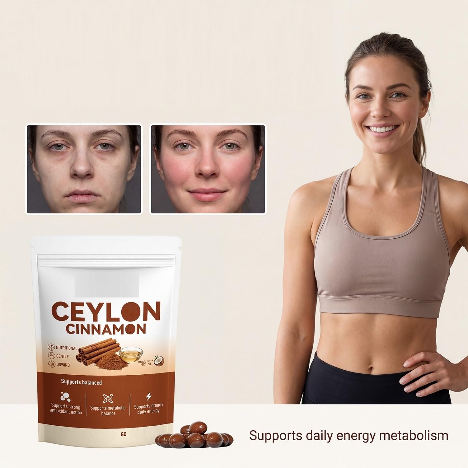 Cannelle de Ceylan avec huile Mct | Soutien digestif | Pour homme et femme,2pcs