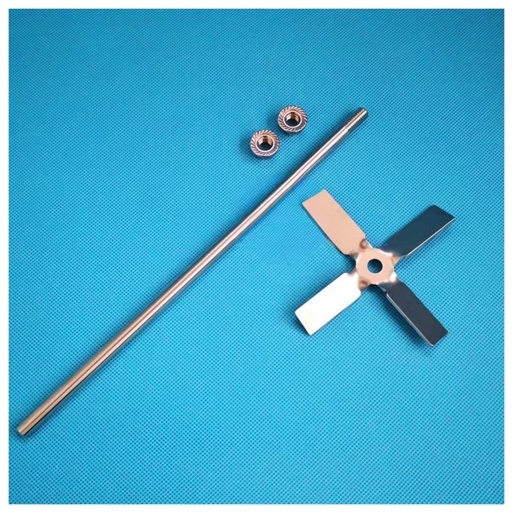 1set Labor Edelstahl Vier-blatt Paddel Rührer Klinge Mit Rühren Stange(10cm blade with rod)