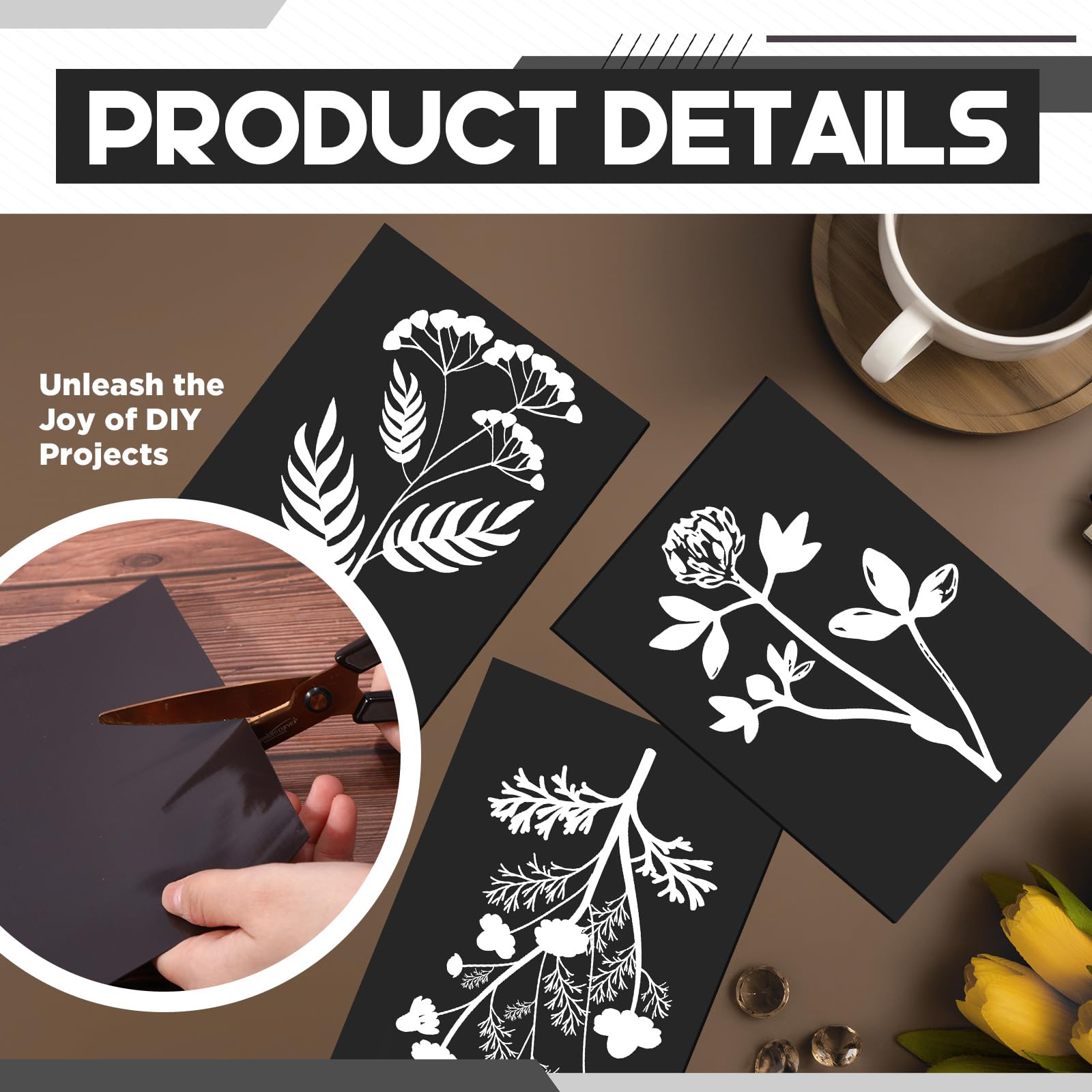 Lot de 36 feuilles magnétiques non adhésives de 21,6 x 27,9 cm - Feuilles magnétiques flexibles pour travaux manuels, scrapbooking, bricolage, photographie, faciles à organiser et à couper